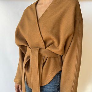 Modern Citizen Brown Emery Wool Wrap Coat (XS / S)